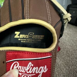 Rawlings Premium Series Brown Glove with Yellow Lacing